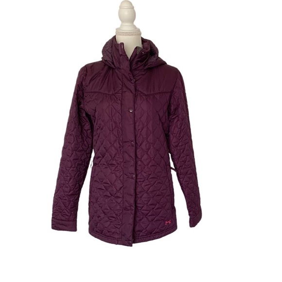 Under Armour Storm Purple Hooded Quilted Puffer Coat Size Medium - Picture 1 of 12